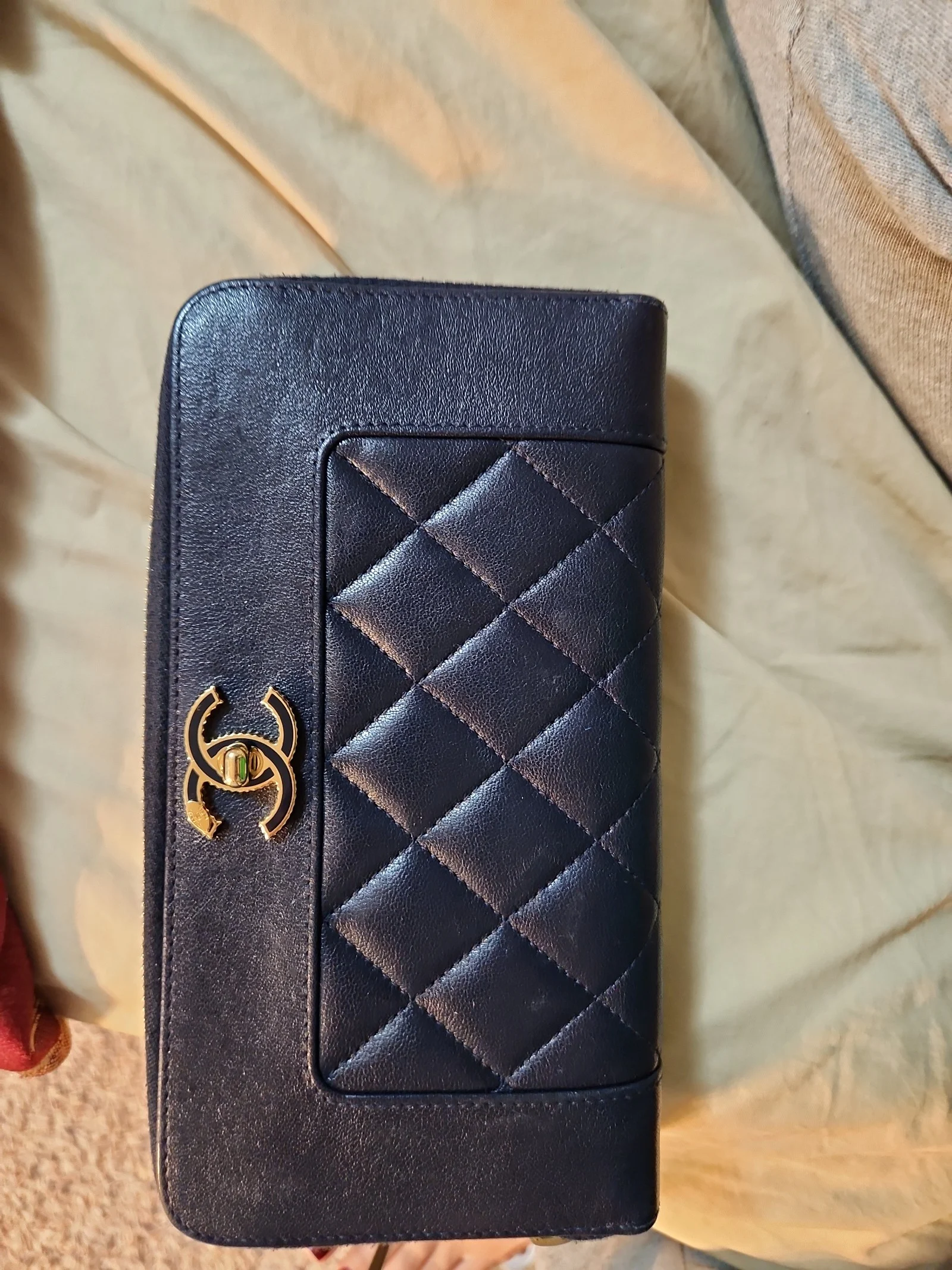 ChanelMademoiselle Vintage Zip Around Wallet Quilted