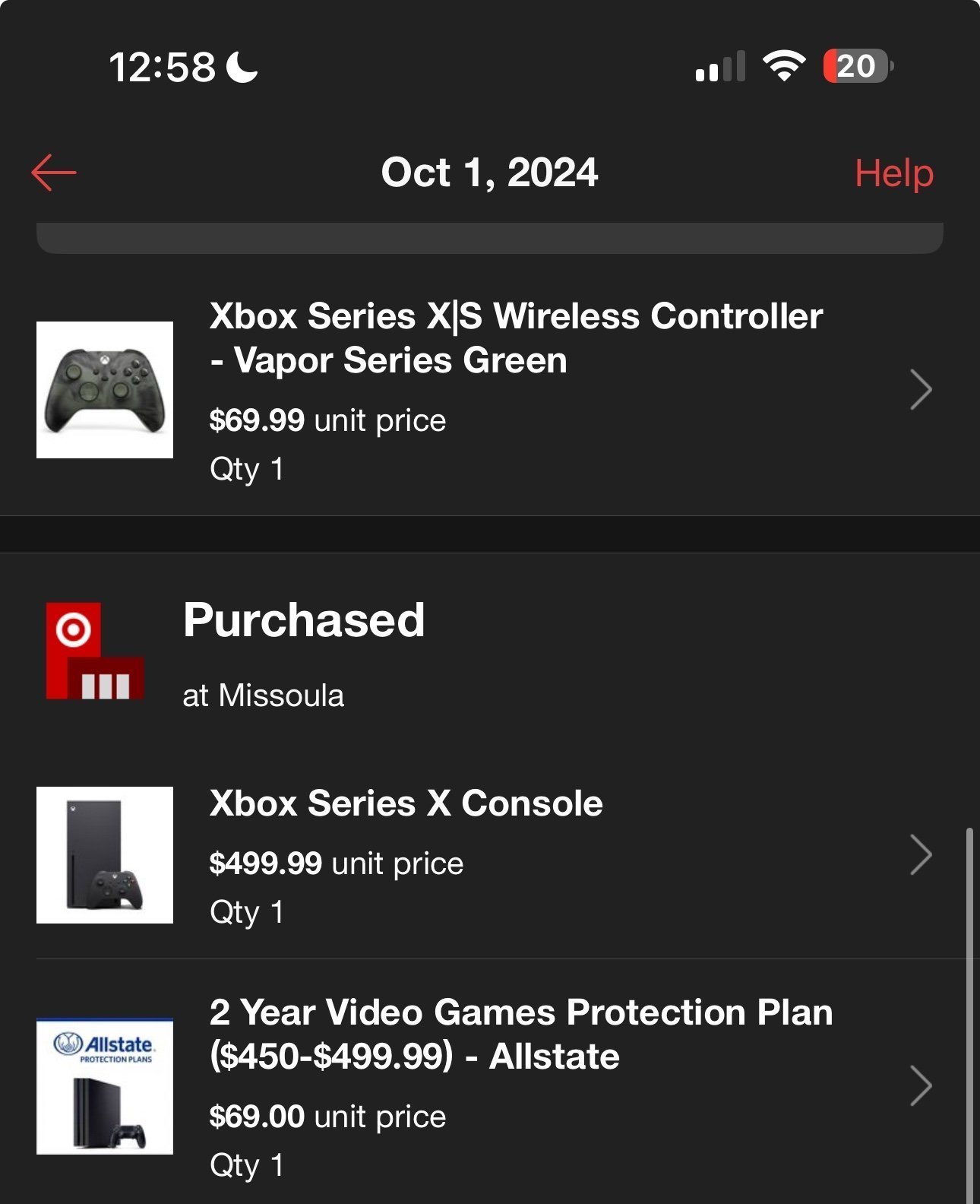 Microsoft Xbox Series X 1TB SSD Home Console - Black 6U77