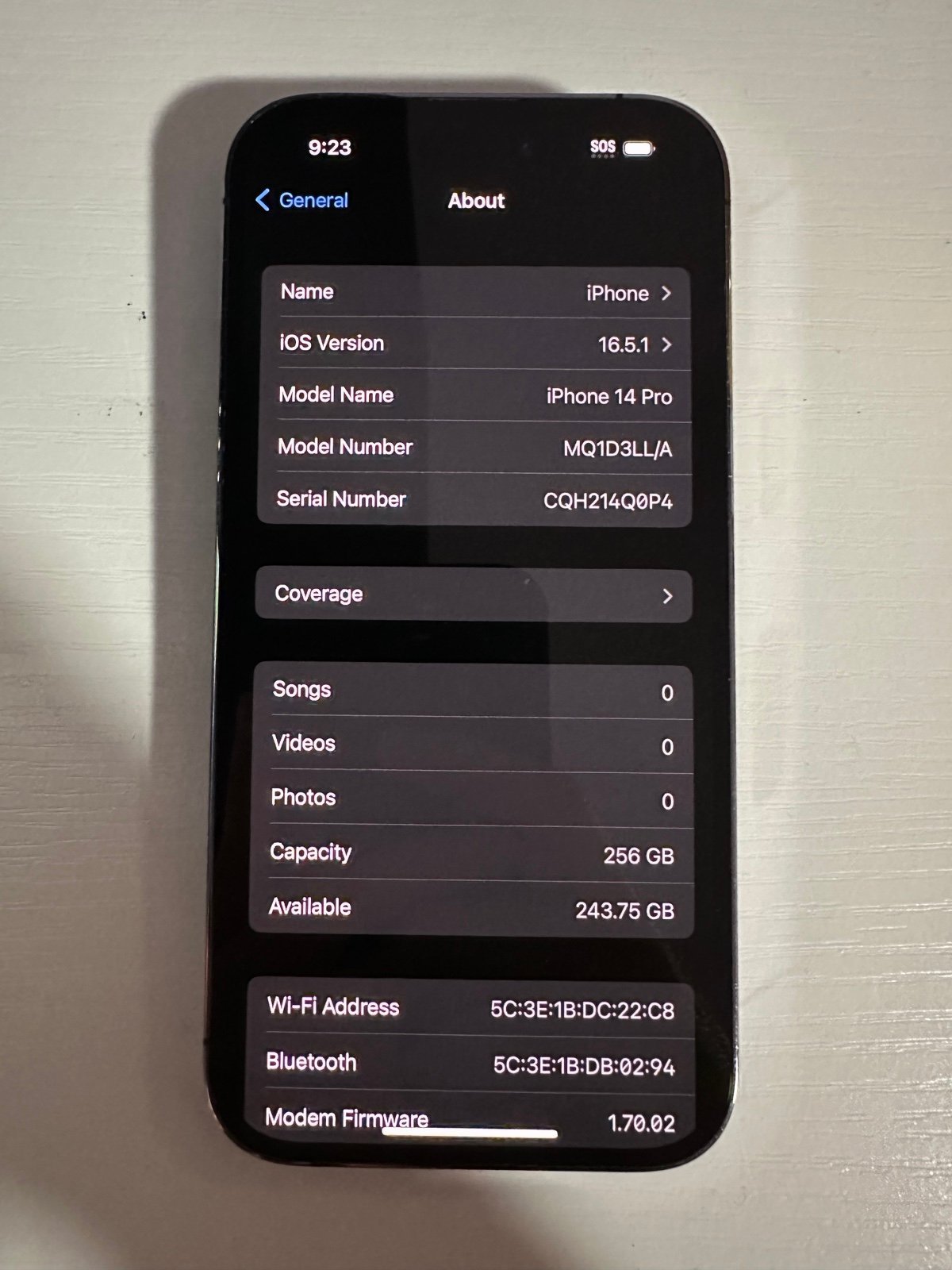 iPhone 14 Pro 256GB Deep Purple AT&T 9F22