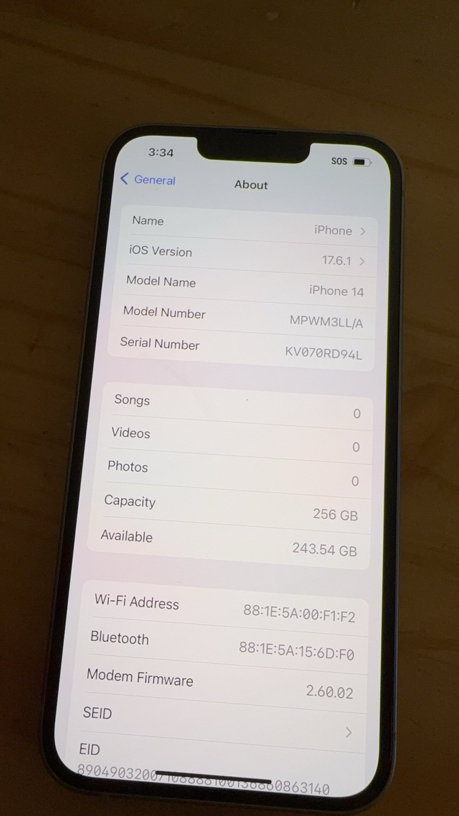 Apple iPhone 14 256 GB 2Y68