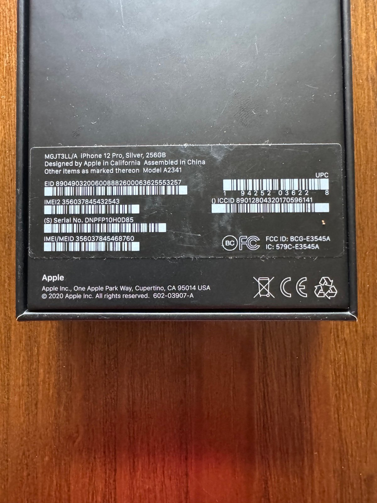 iPhone 12 Pro silver 256GB unlocked 2H95