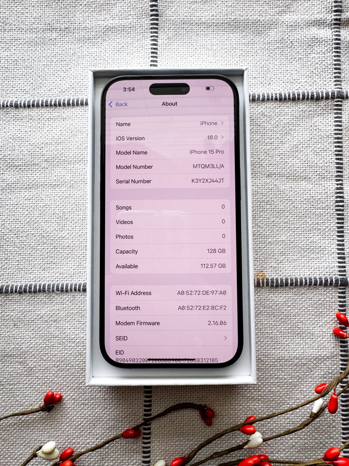 Black Titanium IPhone 15 pro 128gb (unlocked) 7V99