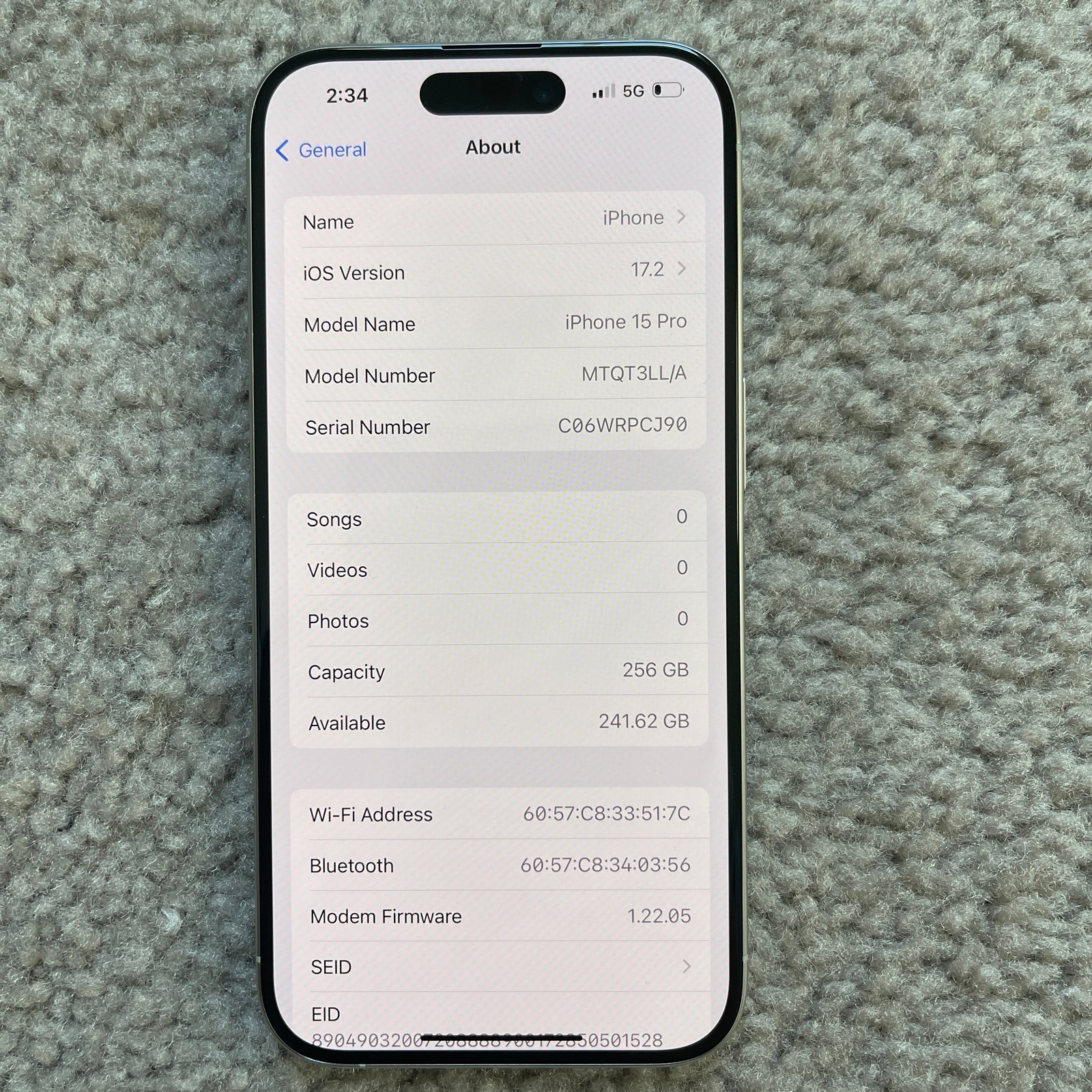 Iphone 15 pro 256gb 5C28