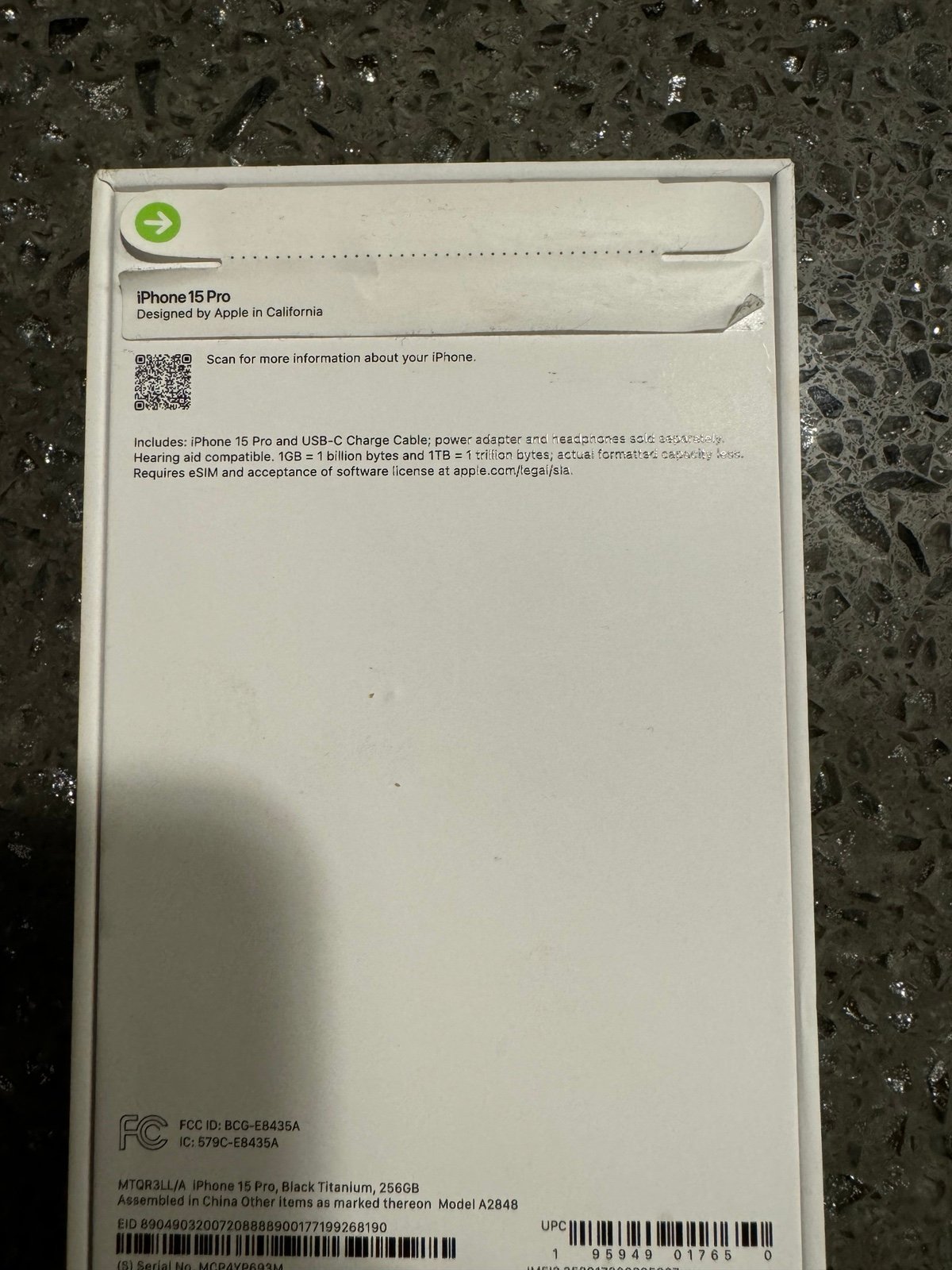 Apple iPhone 15 Pro 256GB Consumer Cellular Blocked Policy 2T37