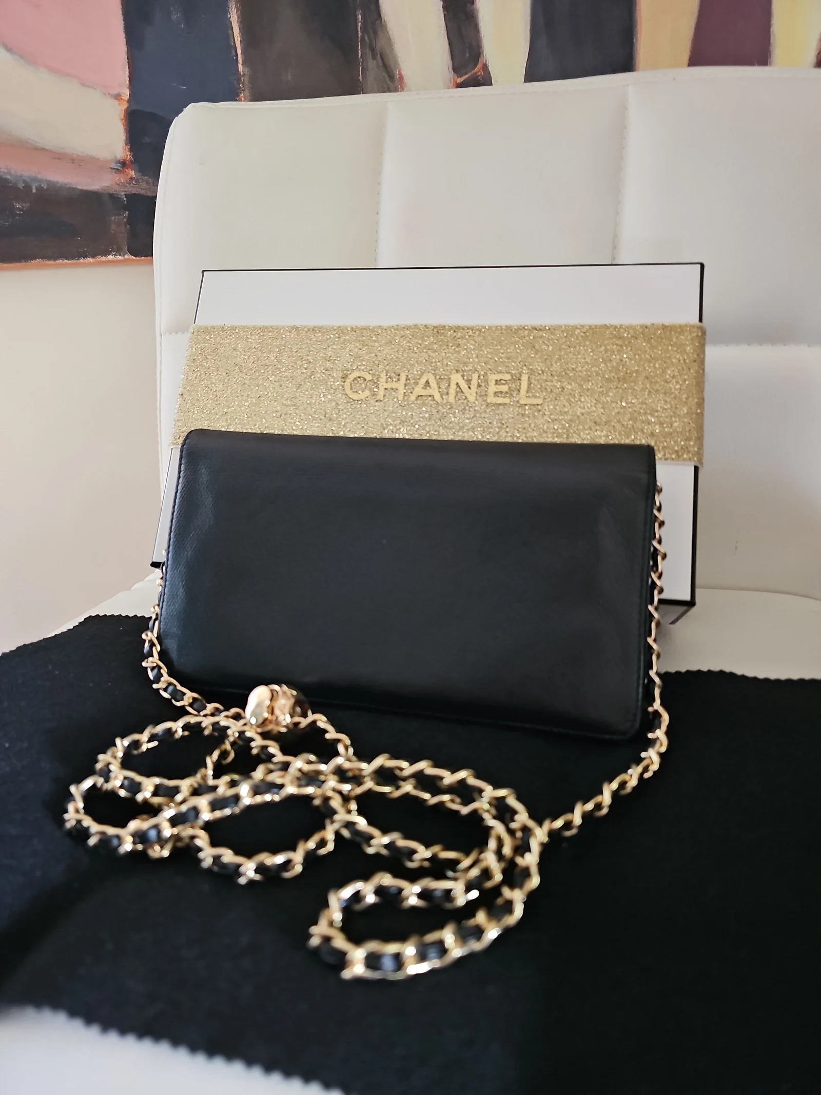 CHANEL Black Leather Wallet