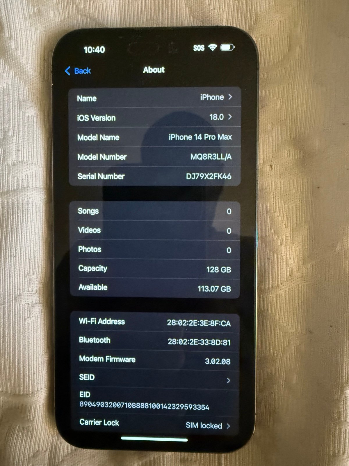 Apple iPhone 14 Pro Max 128 GB in Deep Purple 9F75