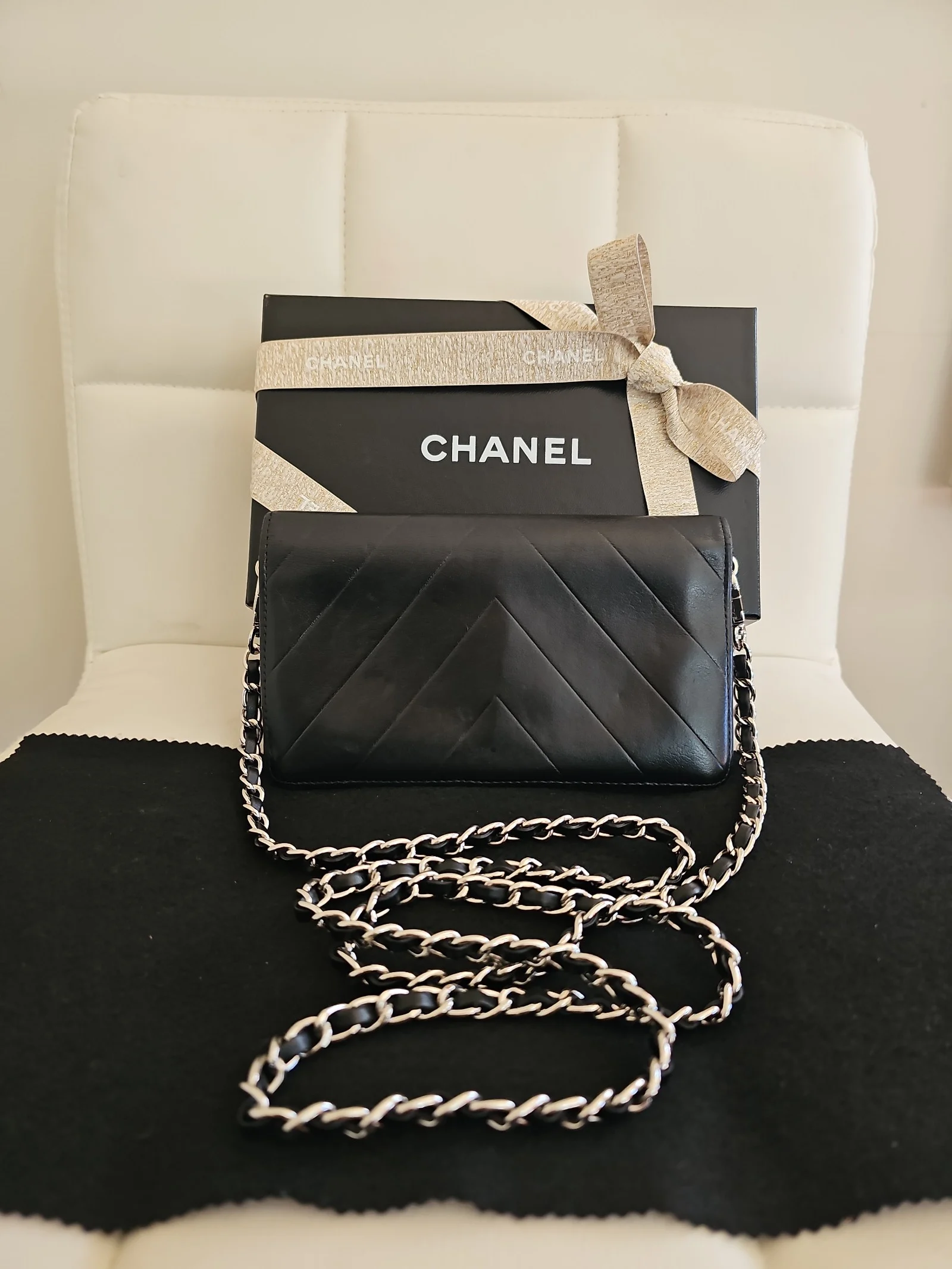 CHANEL Black Leather Wallet