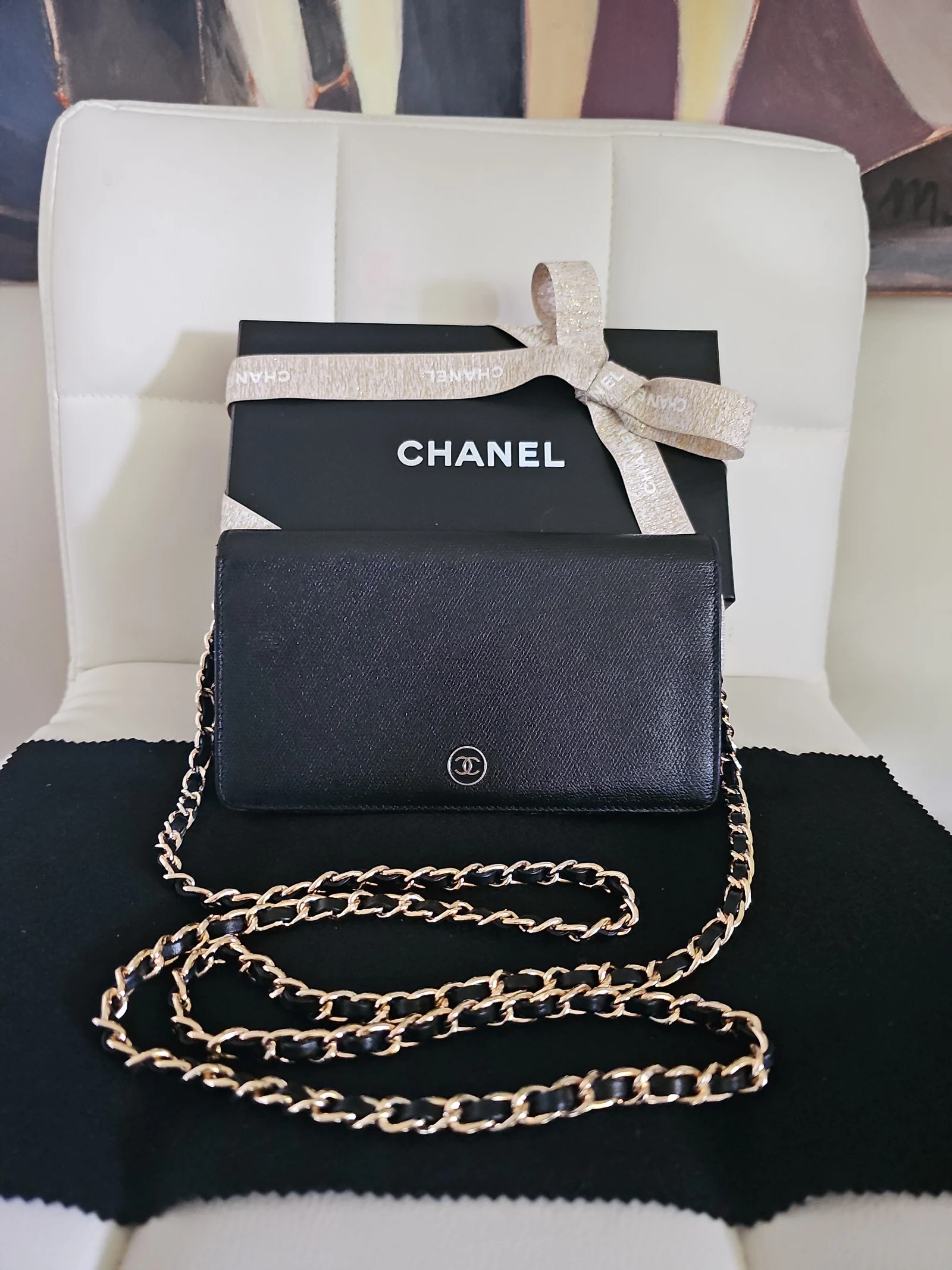 CHANEL Black Leather Wallet