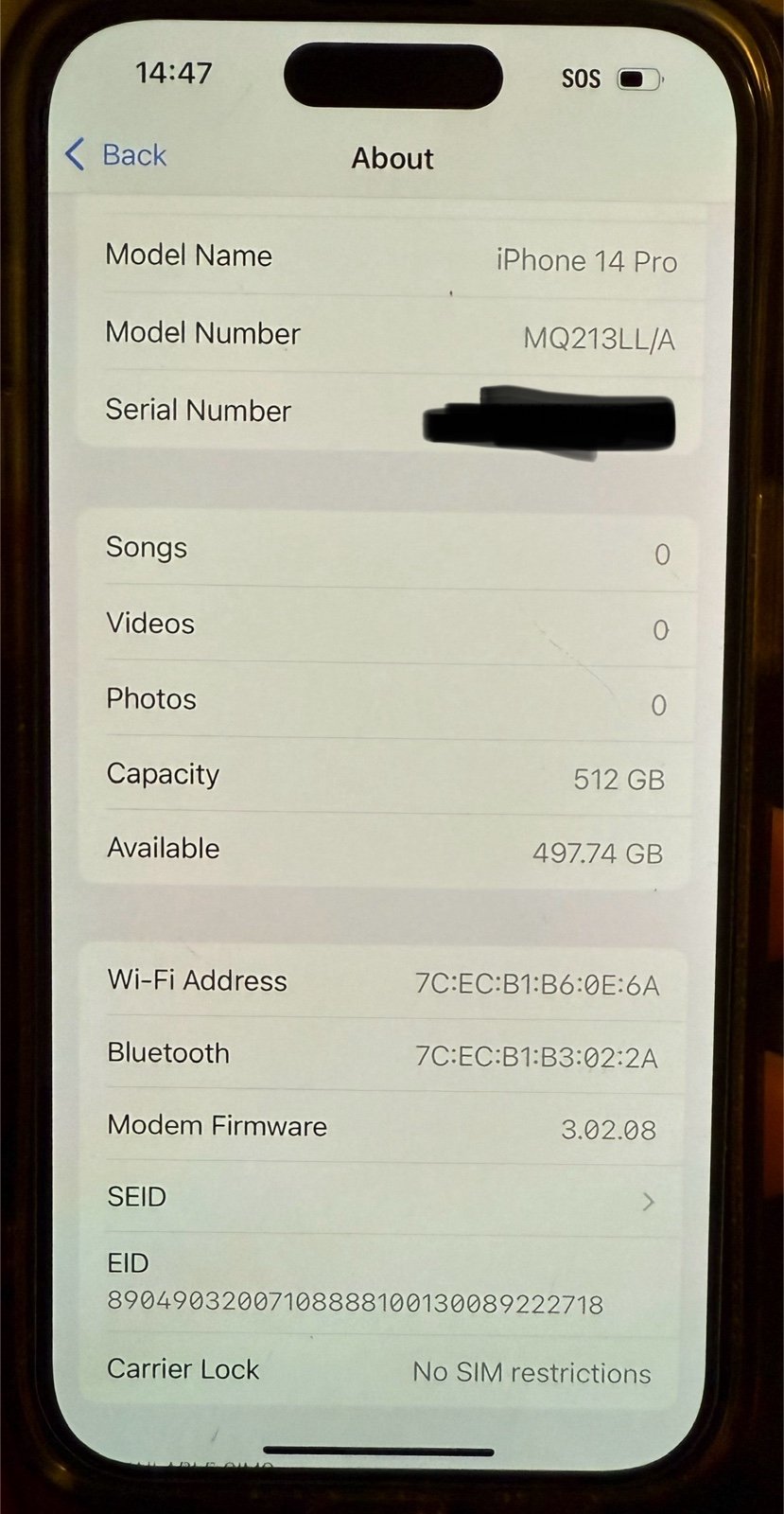 UNLOCKED Apple iPhone 14 Pro 512GB Gold 7W83