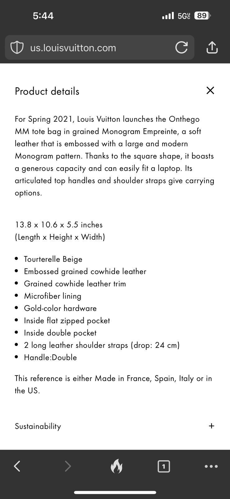 Louis Vuitton On-The-Go MM