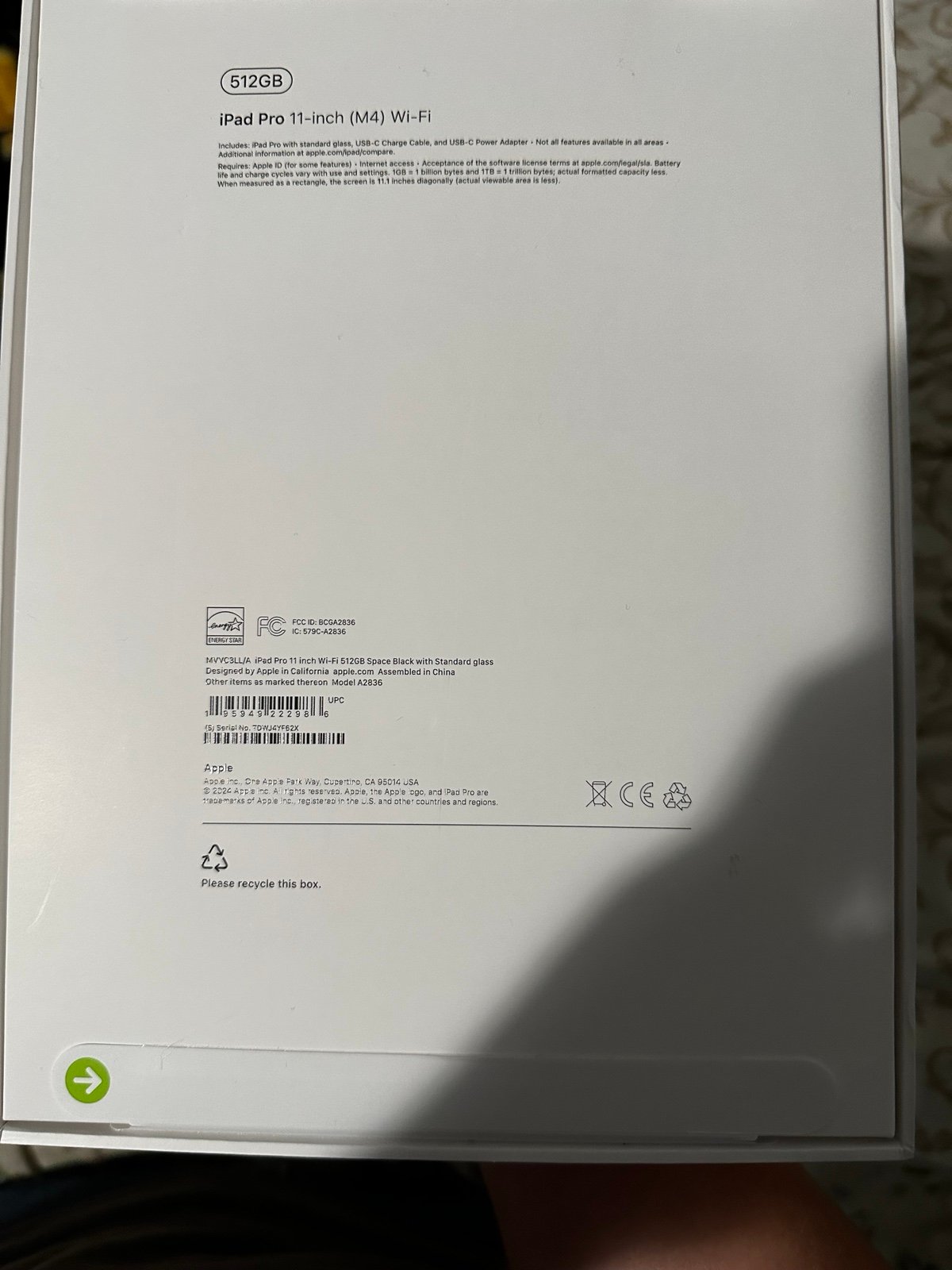 Apple iPad Pro 11 (m4) 5th Generation 512GB space black 3E82