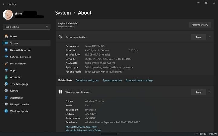Lenovo Legion Go 1tb ssd