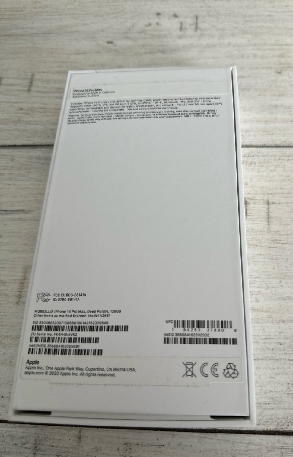 iphone 14 pro max phone 128GB with 20W Apple rapid charger 9C21