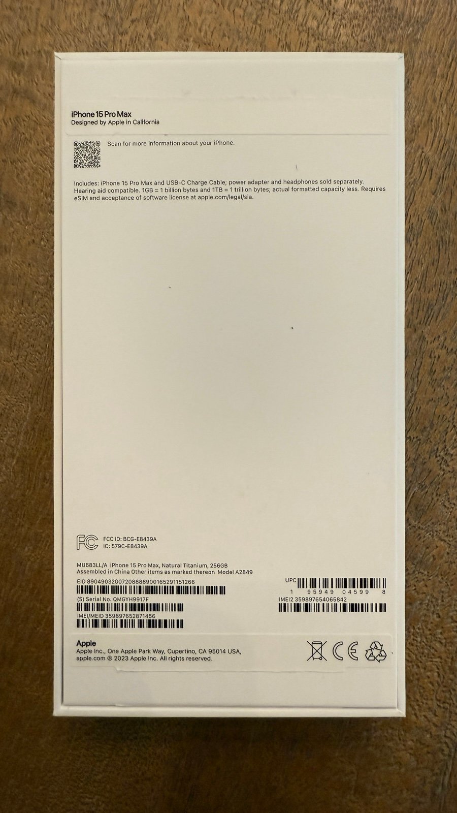 Apple iPhone 15 pro max phone unlocked 2F93