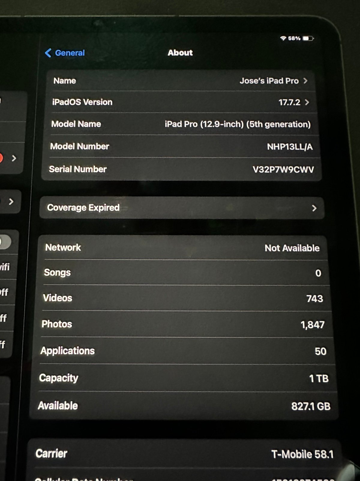 IPad Pro 5th Gen 12.9in/M1/1TB/Wi-Fi+5G/Pencil/Smart Folio/case 6S56