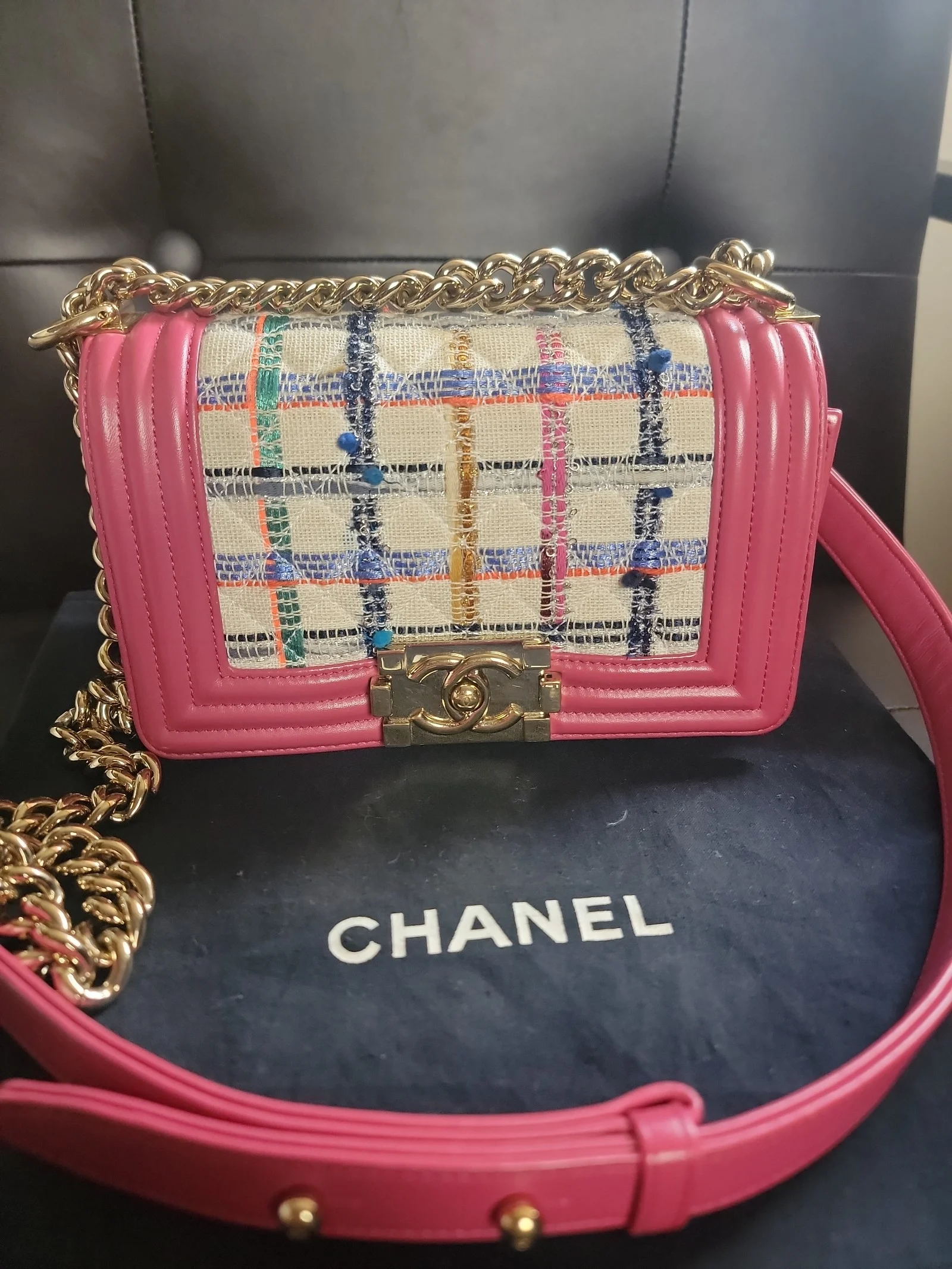Chanel Small Tweed boy crossbody