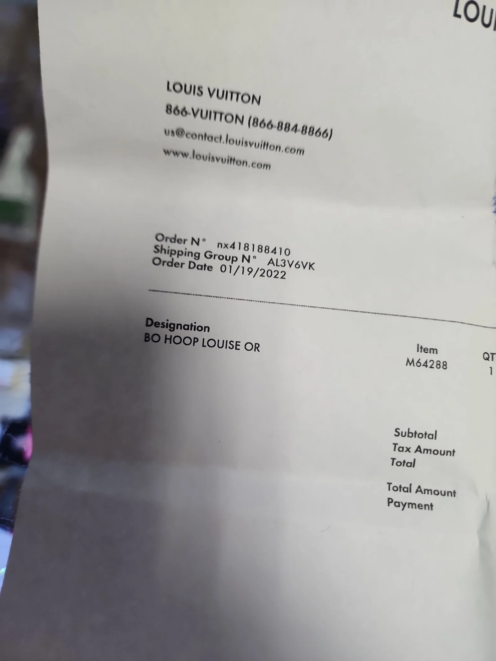 Louis Vuitton Hoop earrings Louise gold