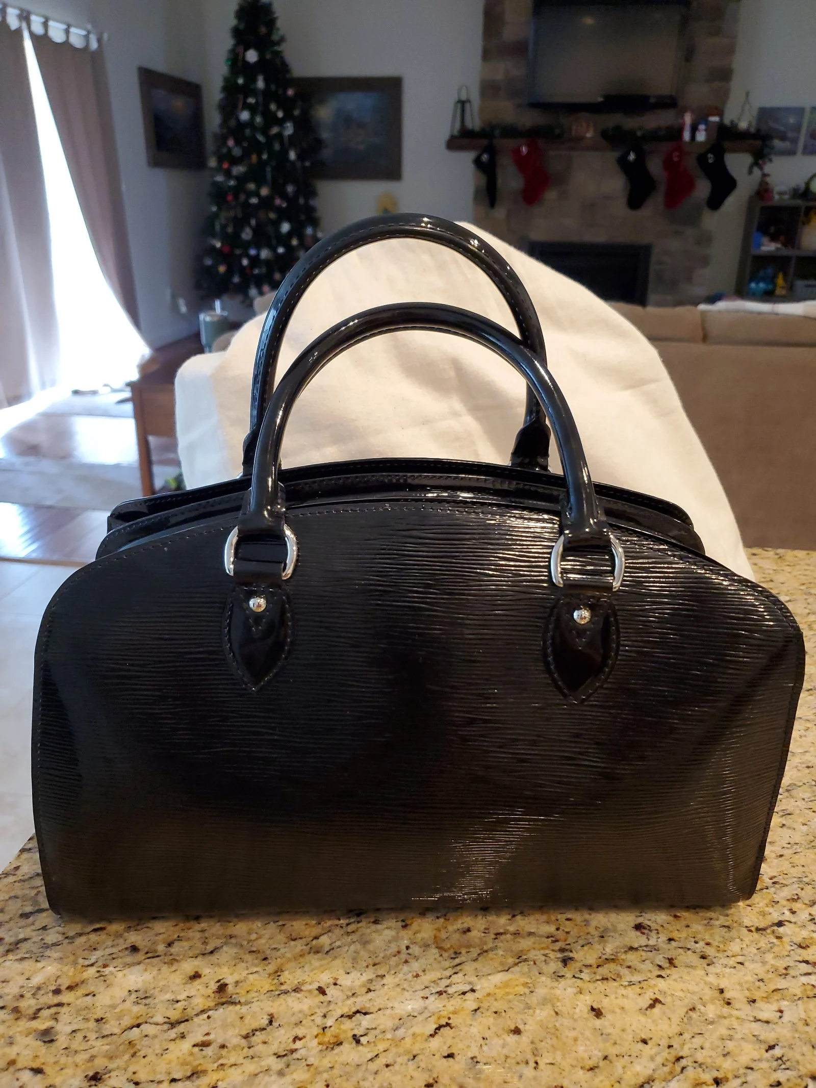 Authentic Louis Vuitton Pont Neuf Epi Electric Leather Satchel Handbag