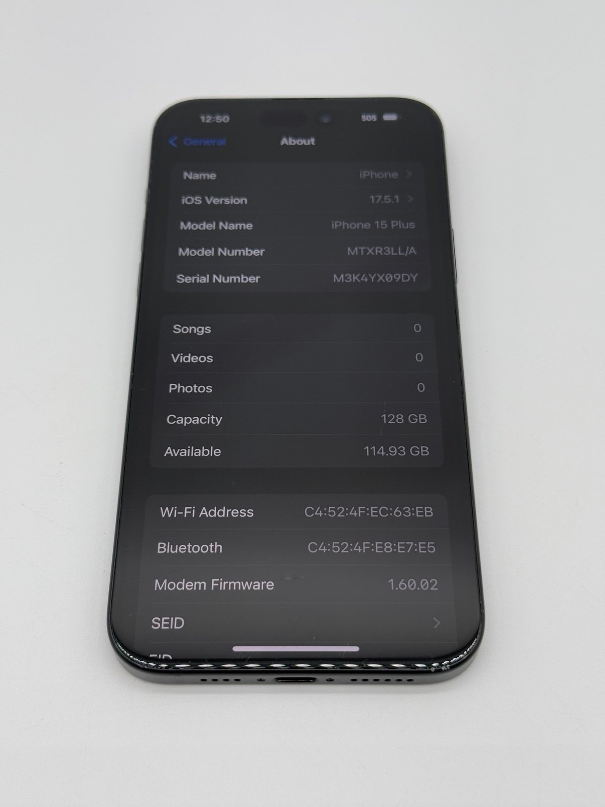 iPhone 15 Plus 128GB Black Titanium -Carrier Unlocked- Clean IMEI Fast Shipping! 7S98