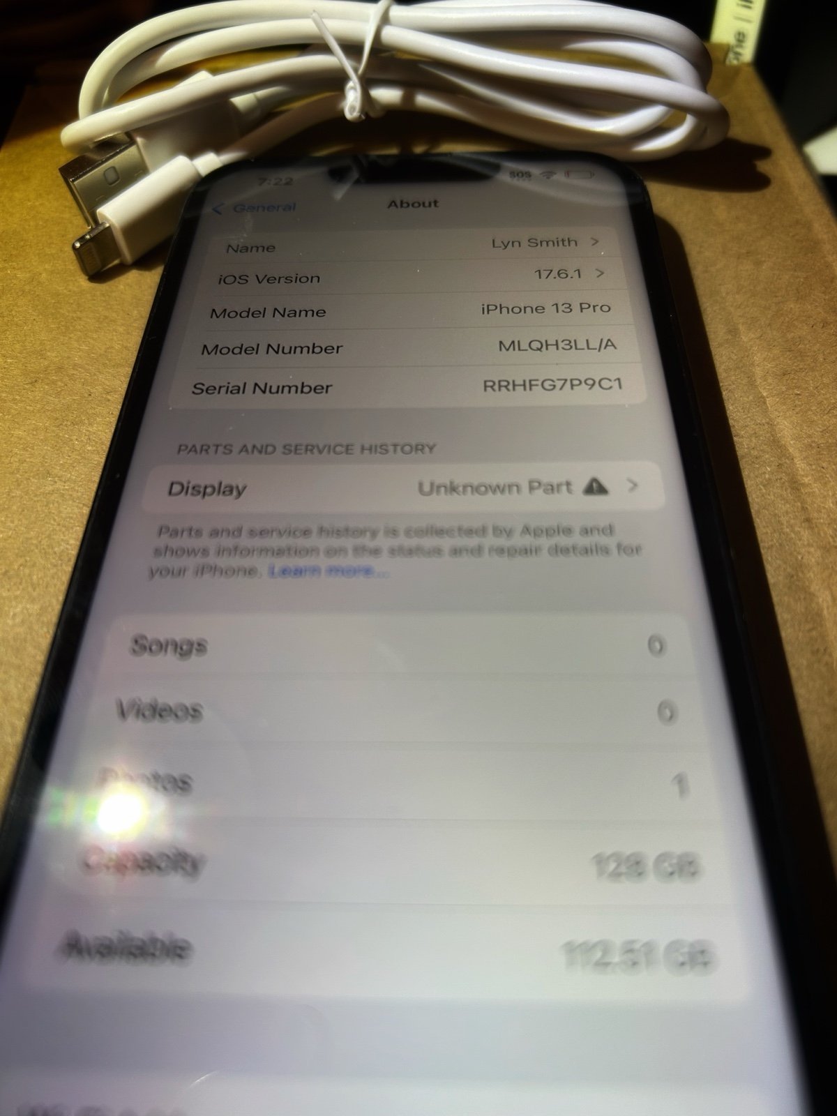 Apple iPhone 13 Pro -  Graphite - 128GB - Unlocked 1E75