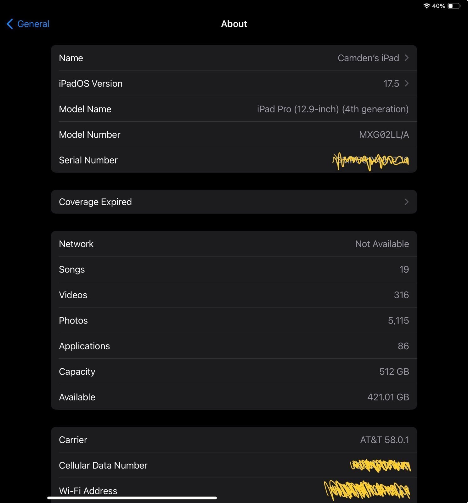 iPad Pro 12.9 4th gen cellular-wifi-512gb- with Magic Keyboard and Apple Pencil 8Y57