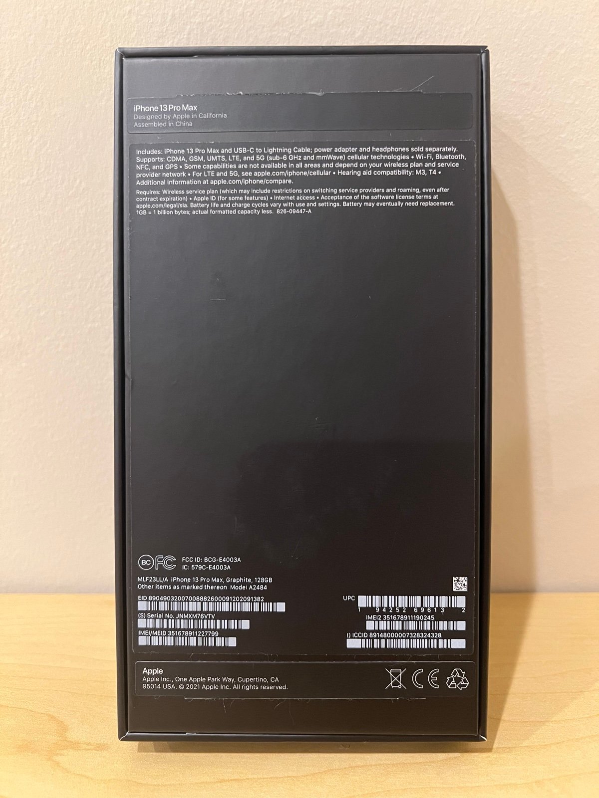 Like New - Apple iPhone 13 Pro Max 128 GB in Graphite 9E91