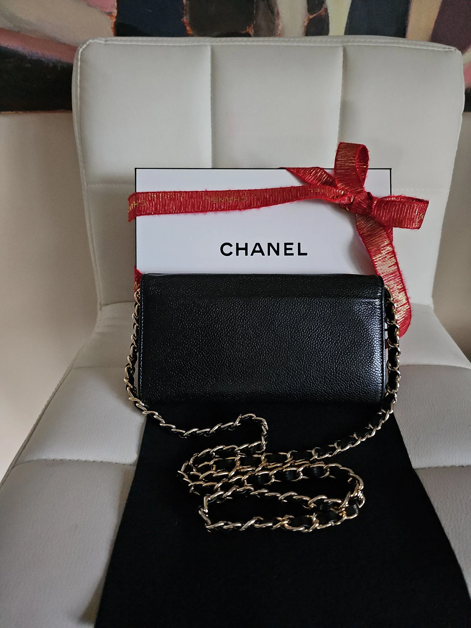 CHANEL Black Leather CC Long Wallet