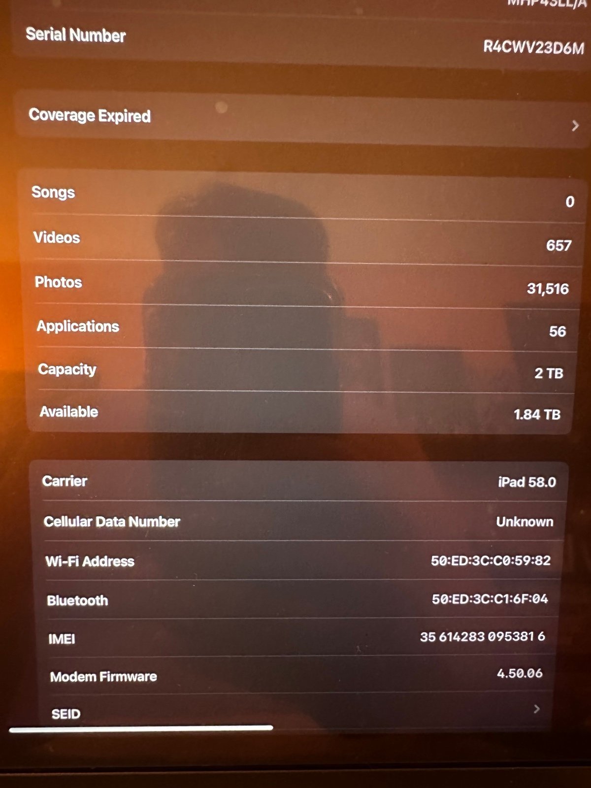 Apple iPad Pro 12.9” 5 Generation M1 16gb 2TB Cellular Version Space Gray D Bran 1G57