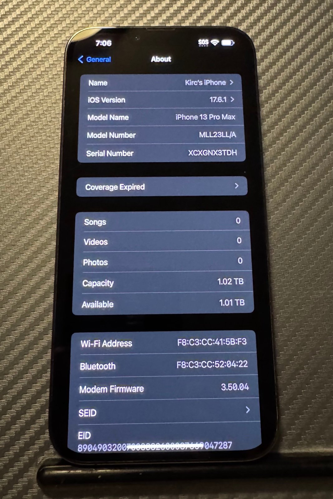 iPhone 13 Pro Max - Unlocked -1 TB Storage 9M53