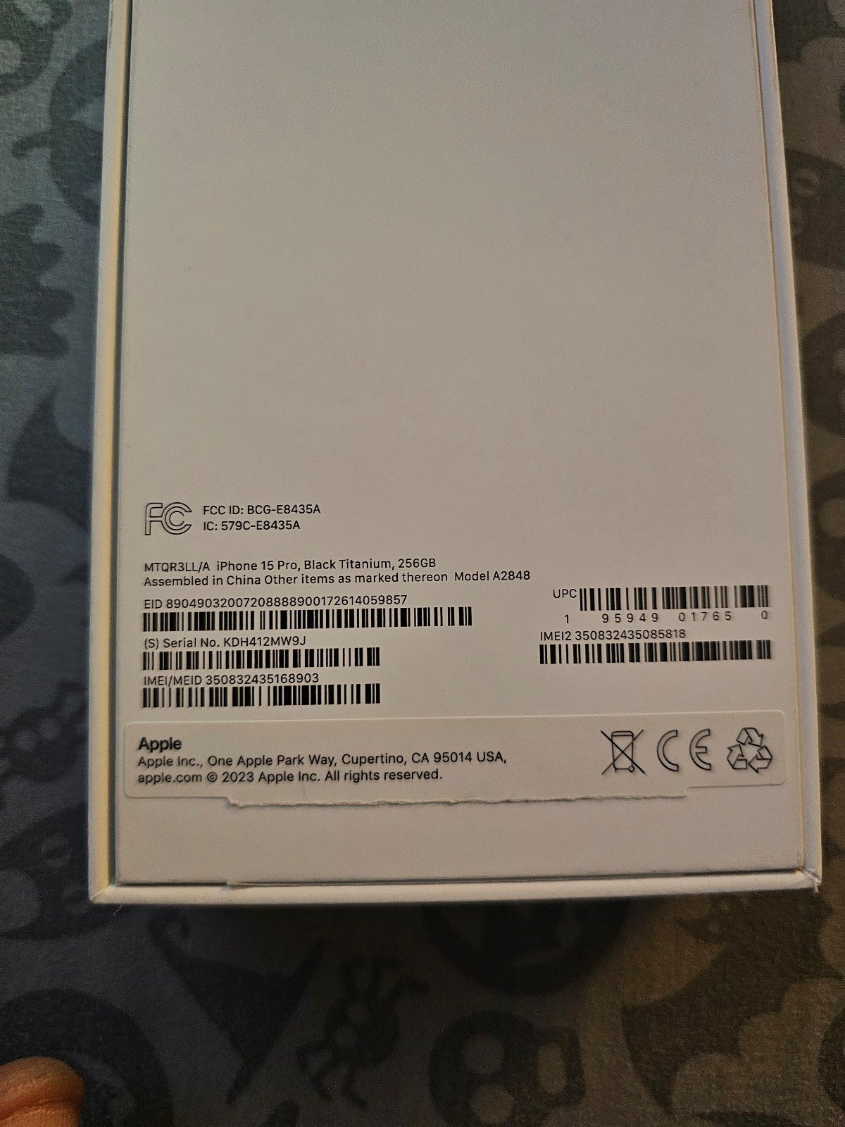 Apple iPhone 15 Pro 256gb *New Open Box* *Sim Locked to AT&T* *Locked* 9W86