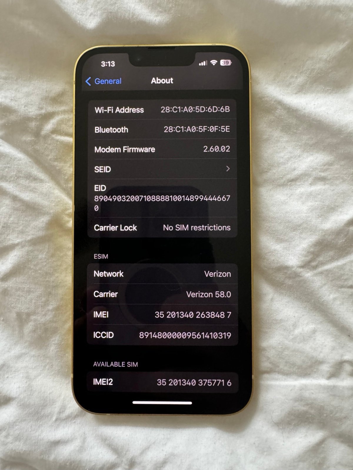 iPhone 14 128GB | Unlocked | Yellow 7K31