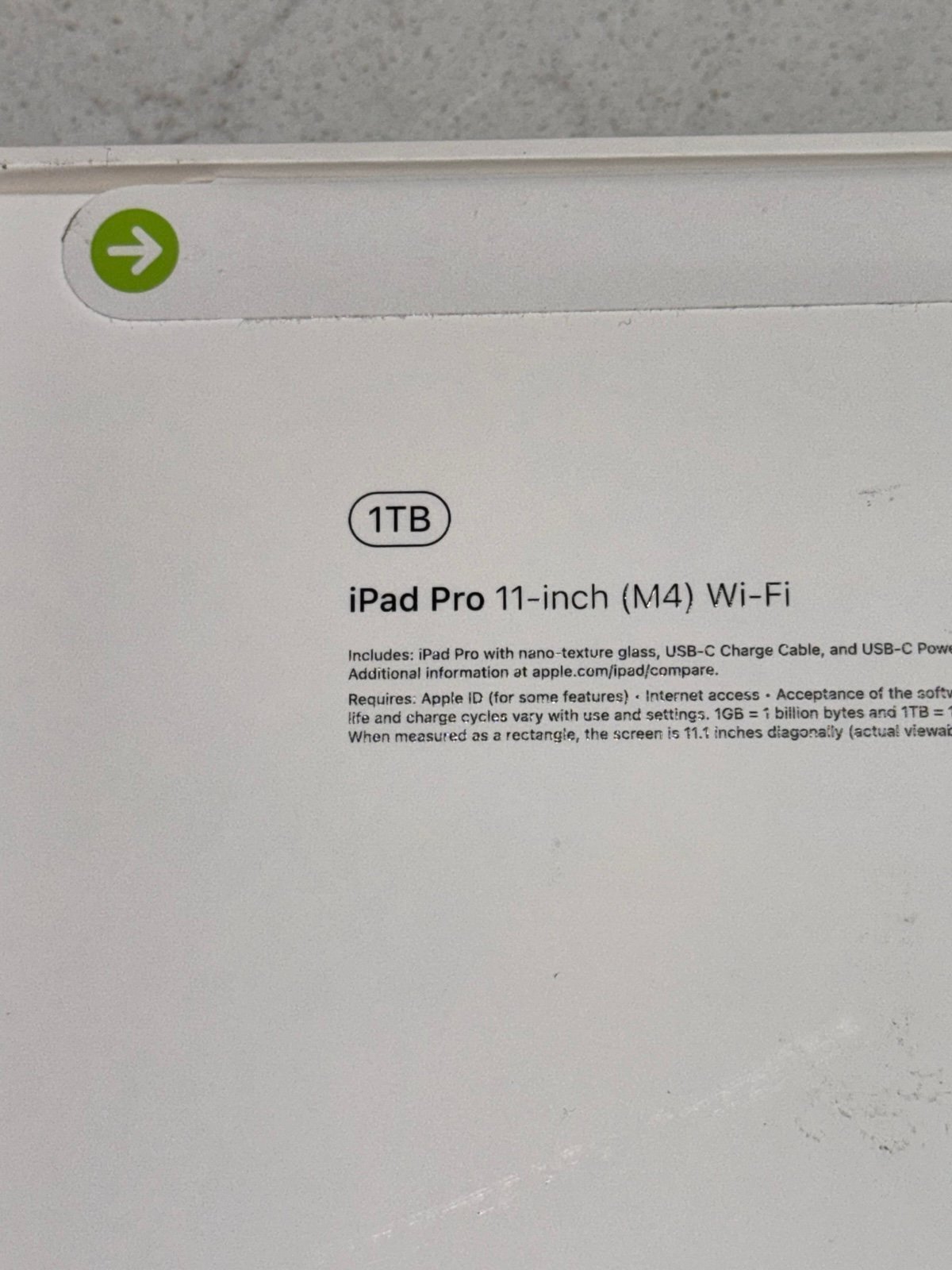 IPad Pro 11 Inch (M4) 1 TB 2V91