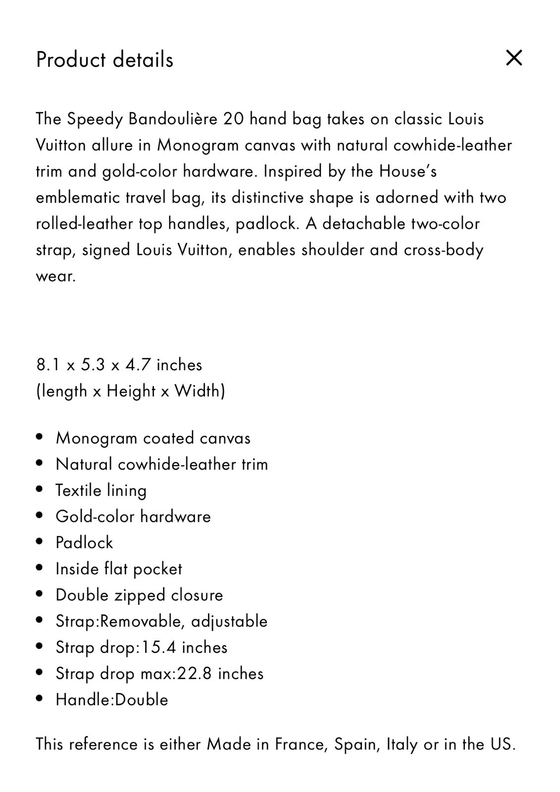 Louis Vuitton Speedy 20 Bandouliere Strap