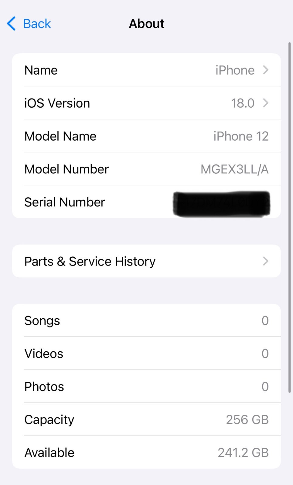 Apple iPhone 12 256GB Carrier Unlocked Black 5R58