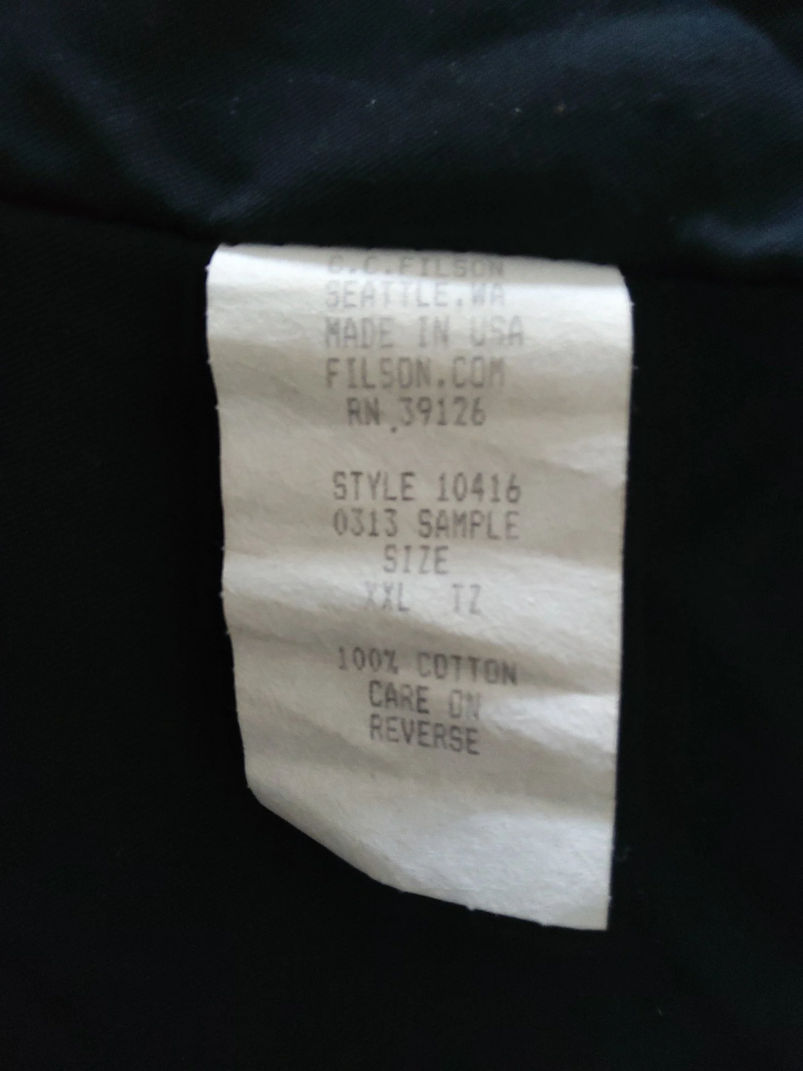 Filson waterproof hunting jacket