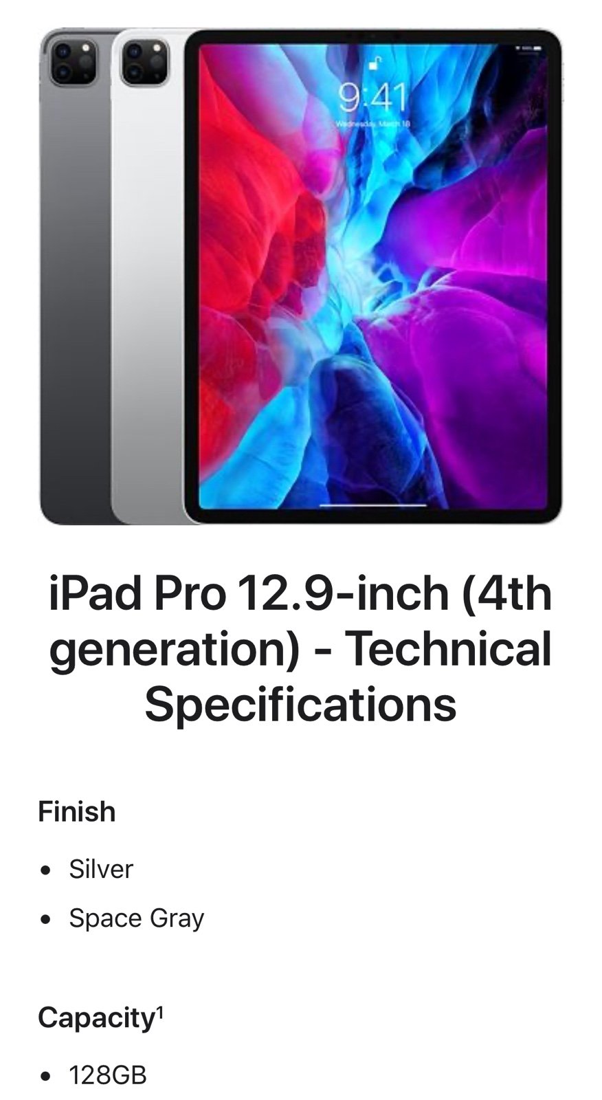 ipad pro 12.9 4th gen 128g 6N88