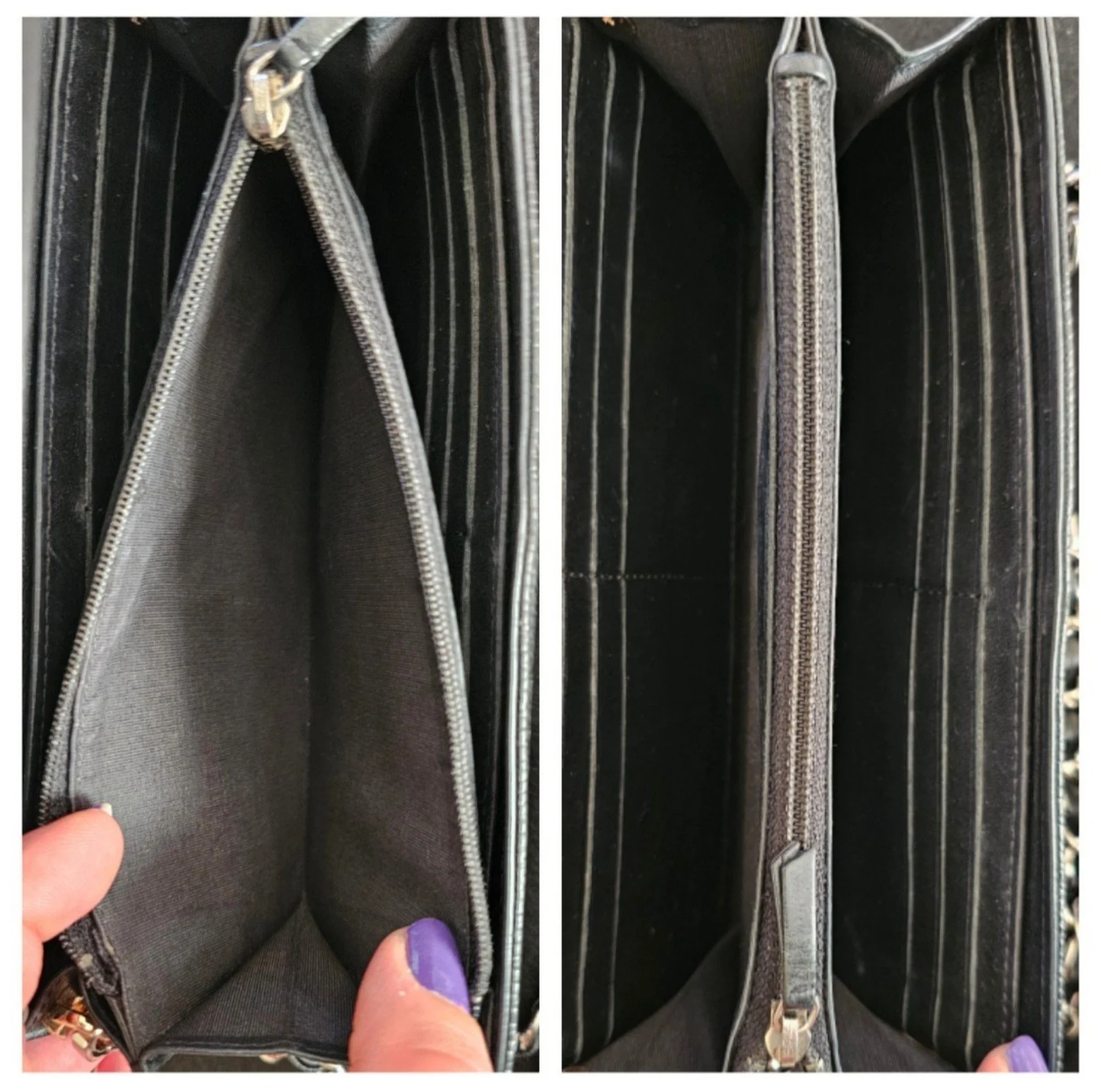 CHANEL Black Caviar Leather Long Wallet