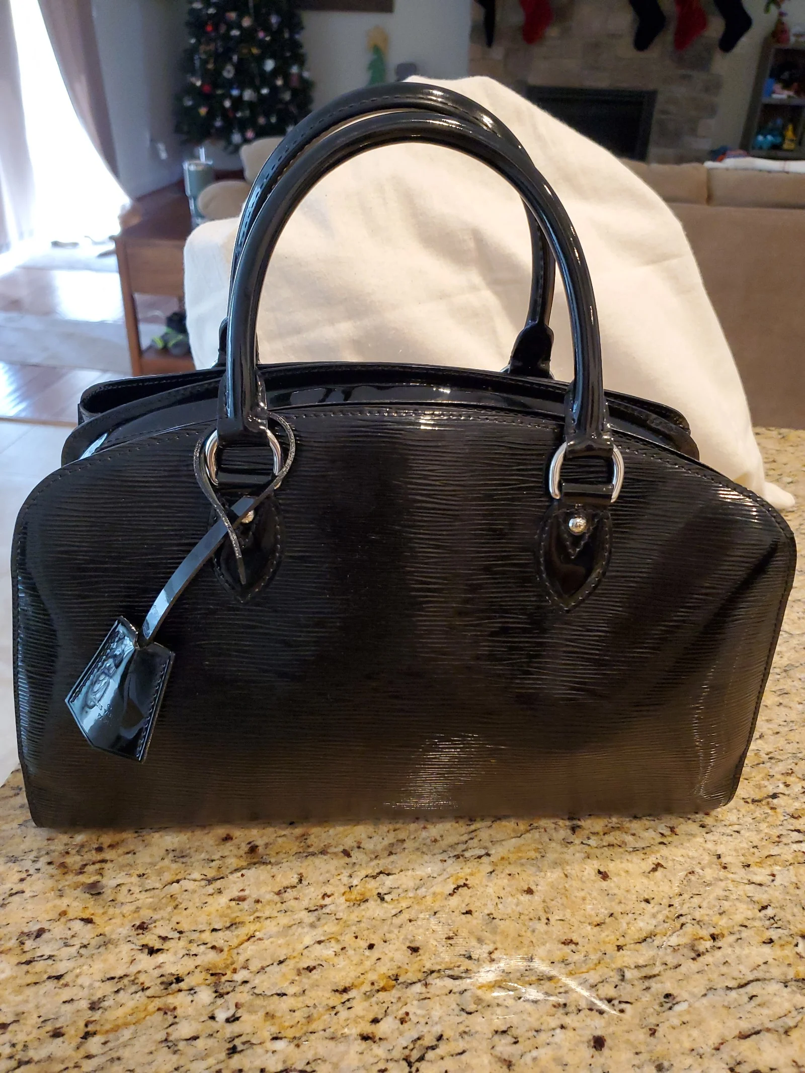 Authentic Louis Vuitton Pont Neuf Epi Electric Leather Satchel Handbag