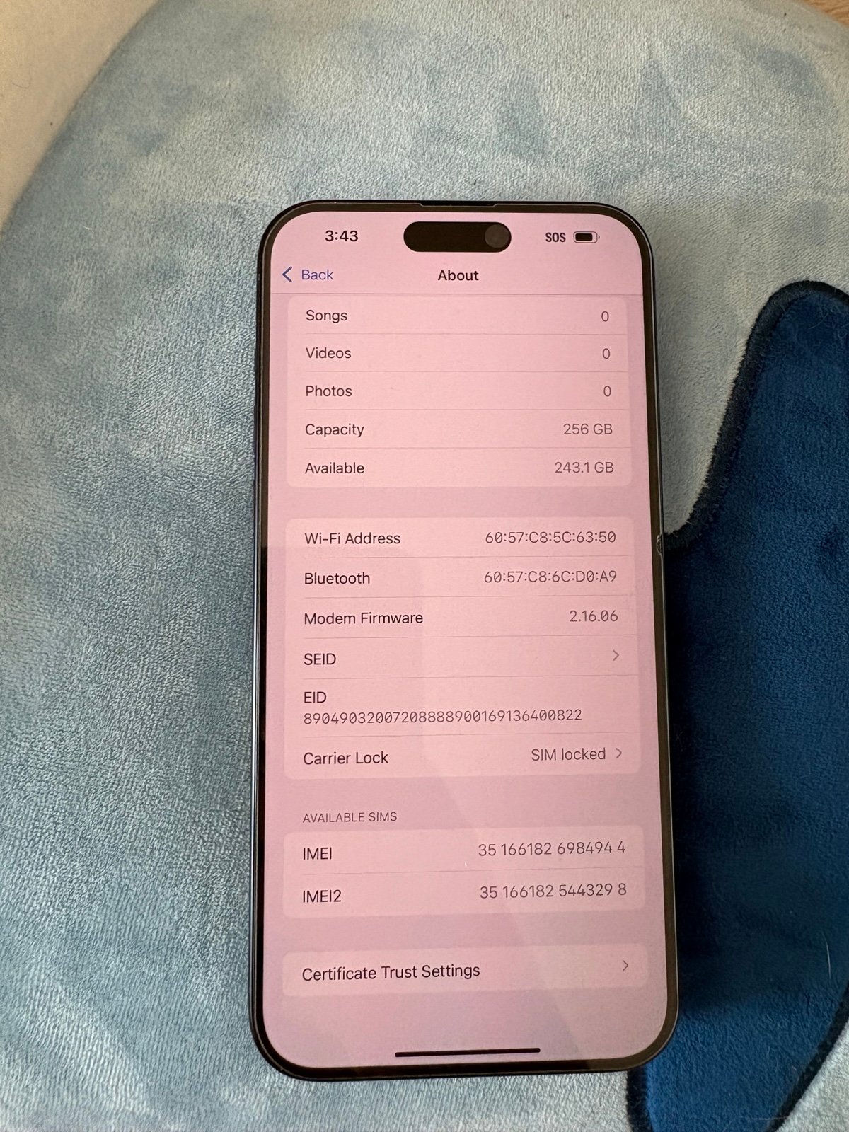 Apple iPhone 15 Pro Max - 256 GB - Blue 7E65