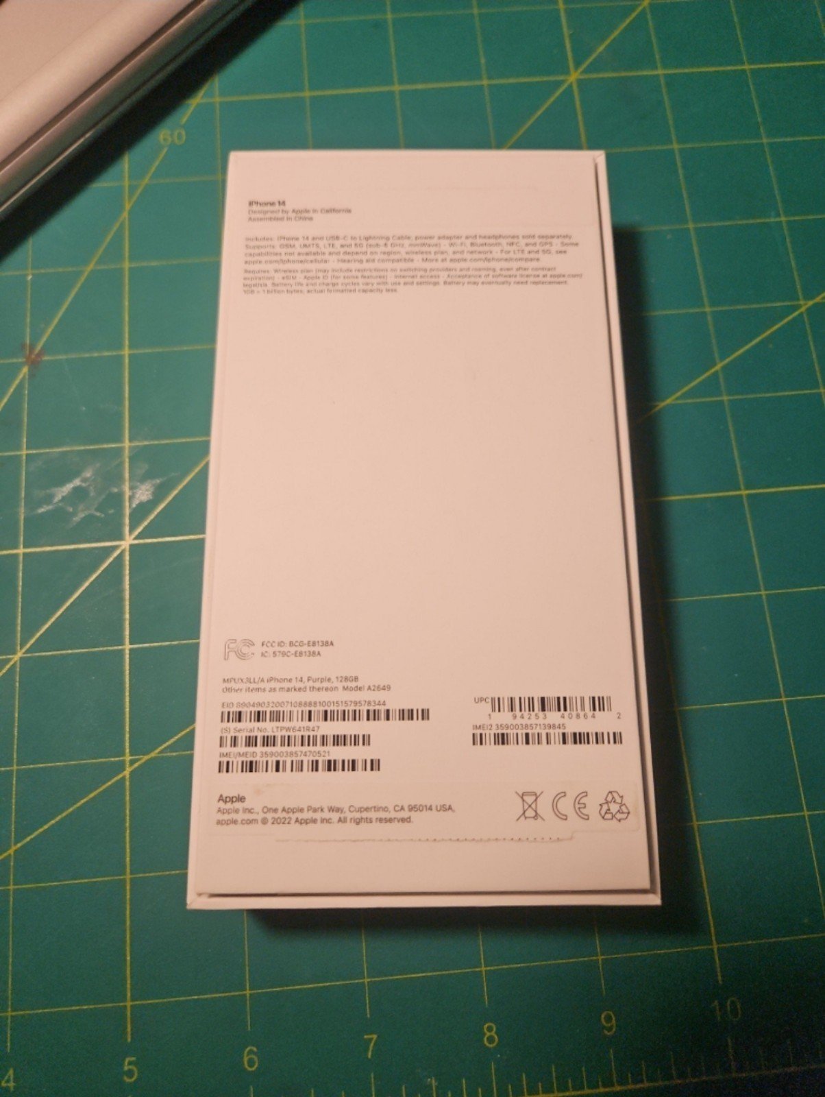 Apple iPhone 14 128 GB in Purple for Unlocked (With Case) 6N32