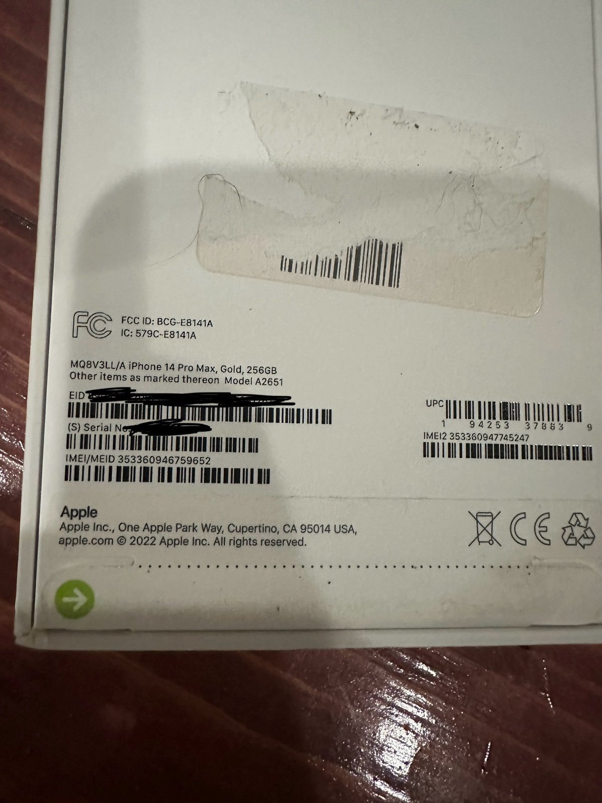 iPhone 14 Pro Max 256gb unlocked Gold! Model A2651 6V79