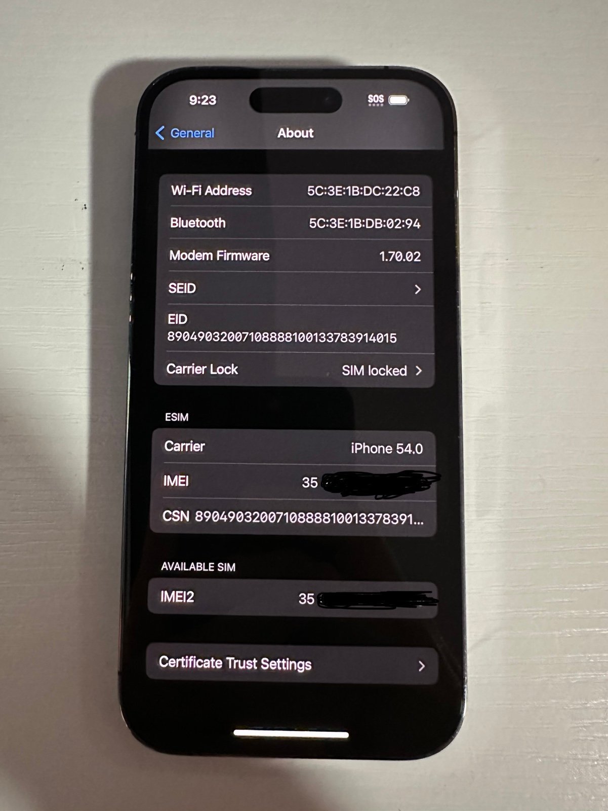iPhone 14 Pro 256GB Deep Purple AT&T 9F22