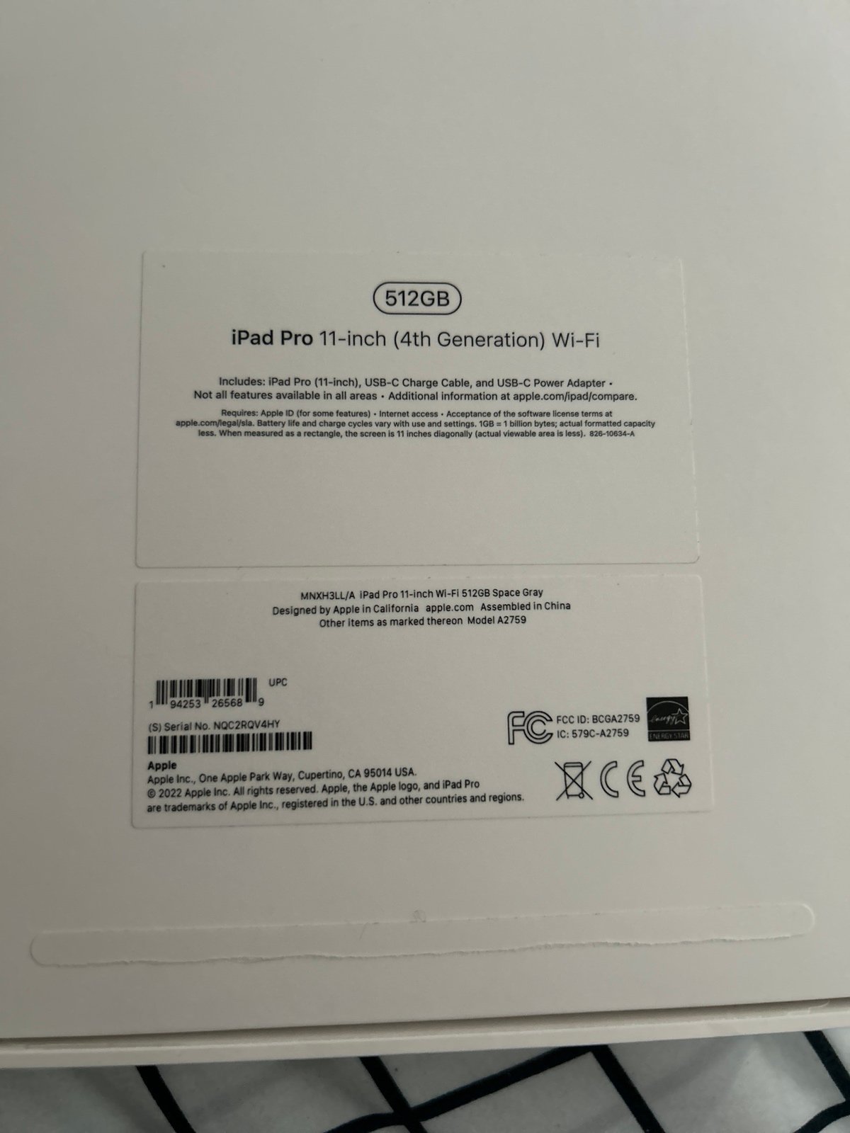 iPad Pro 11 inch 5L18