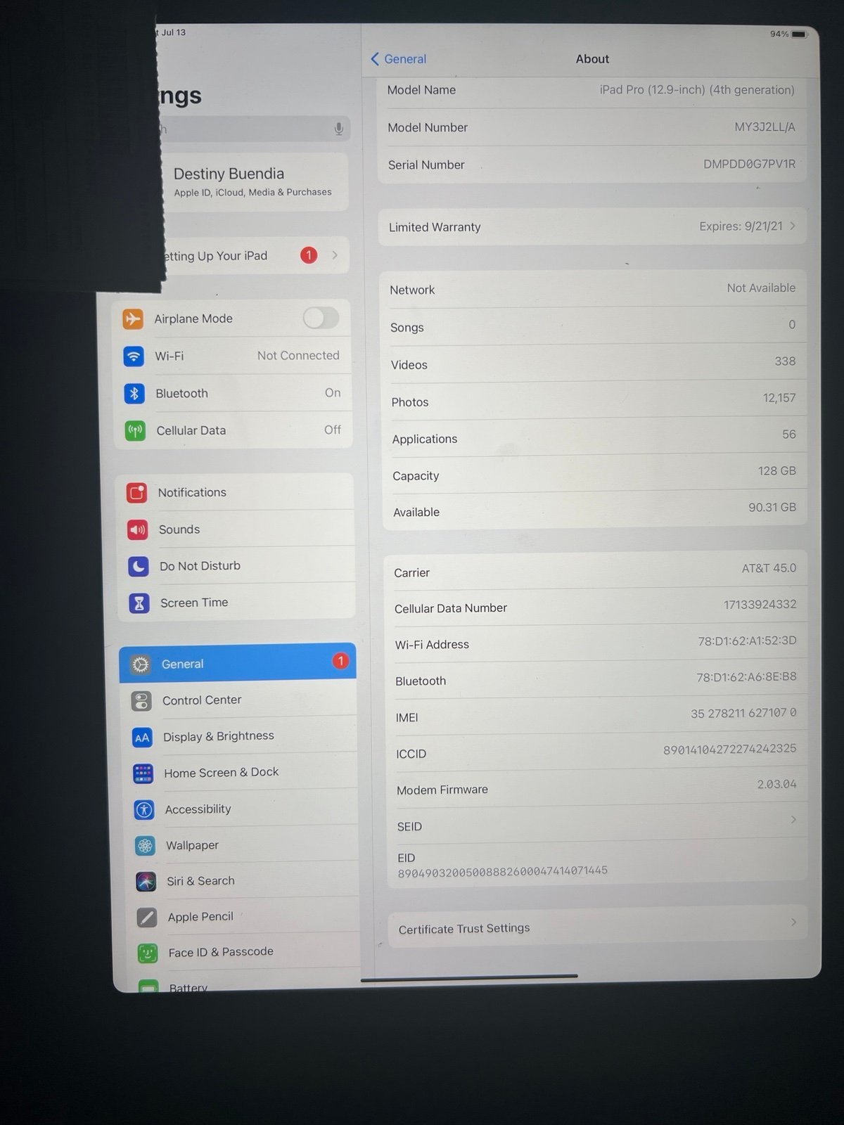 Apple iPad Pro (12.9-inch) (4th generation) 2S62