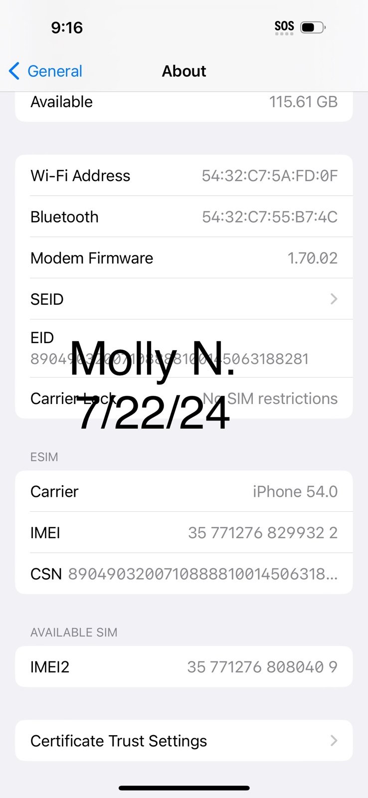 iPhone 14 Pro unlocked 5P55