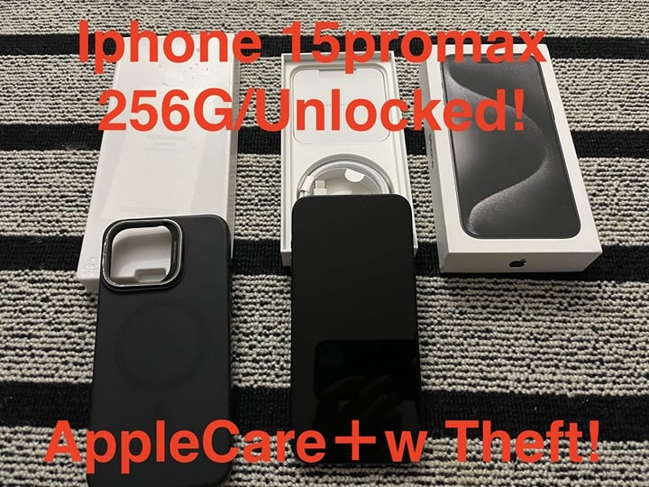 Apple iphone 15 promax / unlocked Apple care+ with the theft till Dec 2025! 7Z21