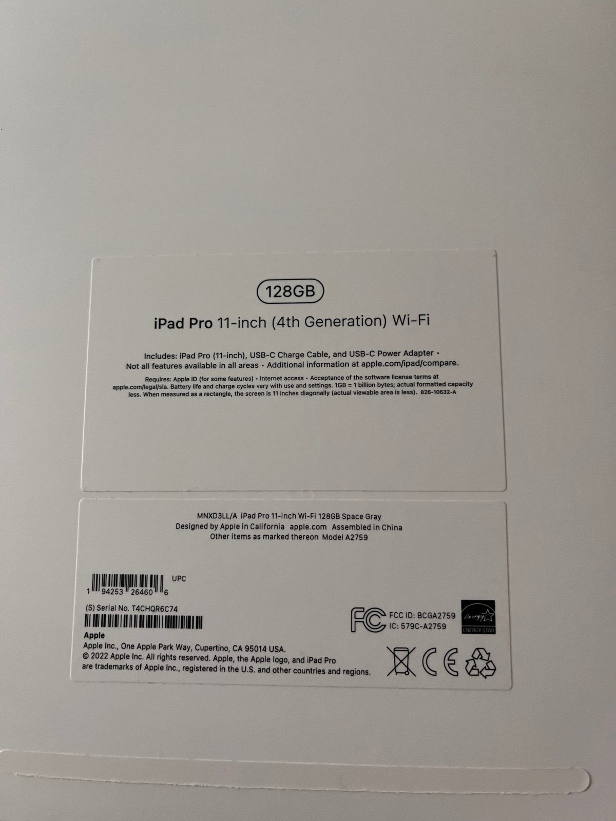 iPad Pro 11-inch 4th generation 128 GB 5G65