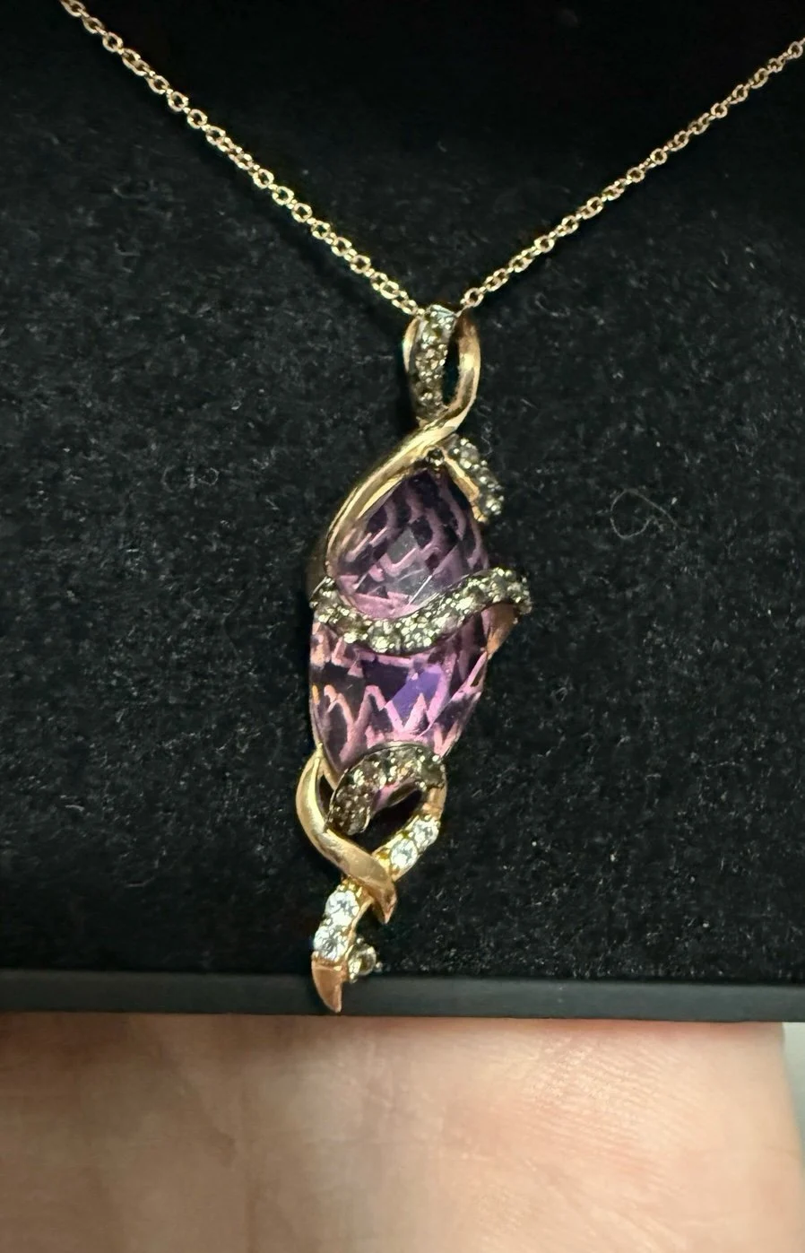 Le Vian Crazy Collection Amethyst & Diamond 14K Rose Gold Pendant Necklace 9cts+