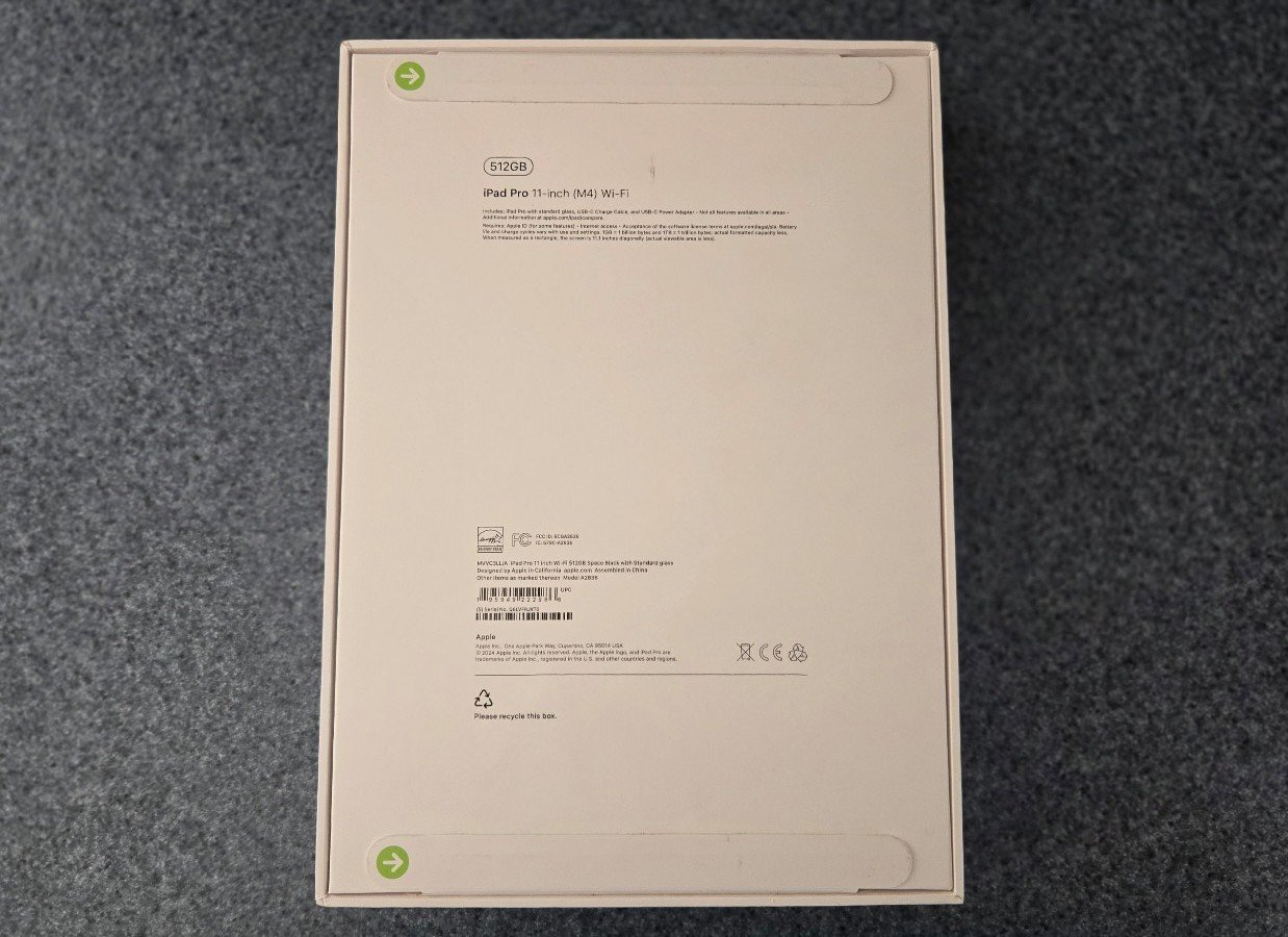 (CLOSED BOX) 2024 11-inch Apple iPad Pro M4 (Space Black/Wi-Fi/512GB) 8J89
