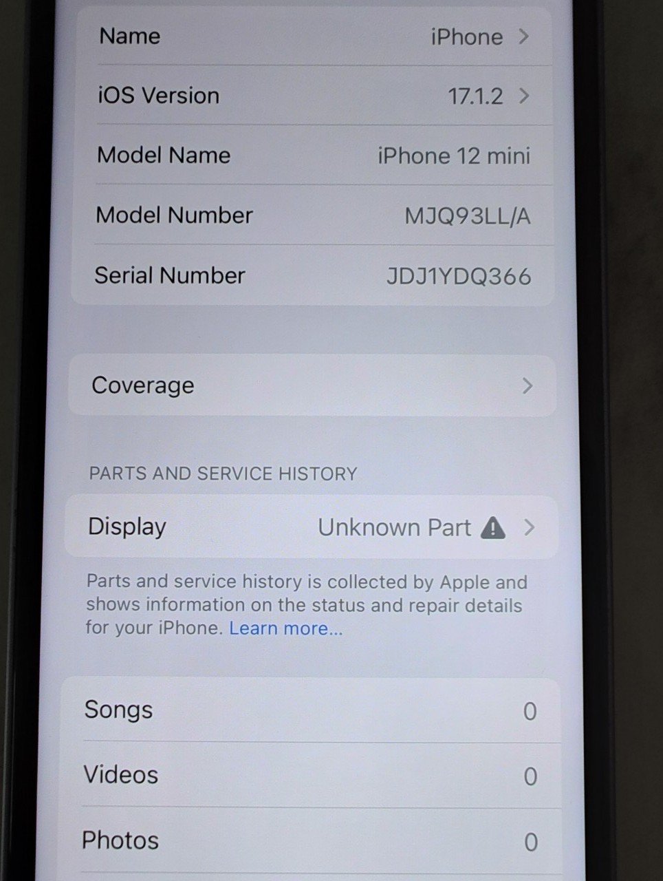 Apple iPhone 12 Mini 128 GB in Purple 8V57